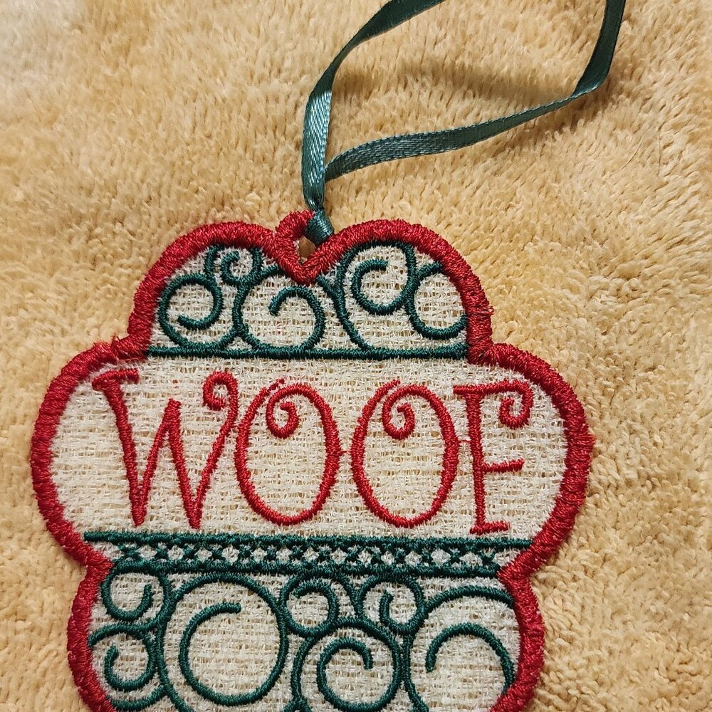 "Woof" Christmas ornament